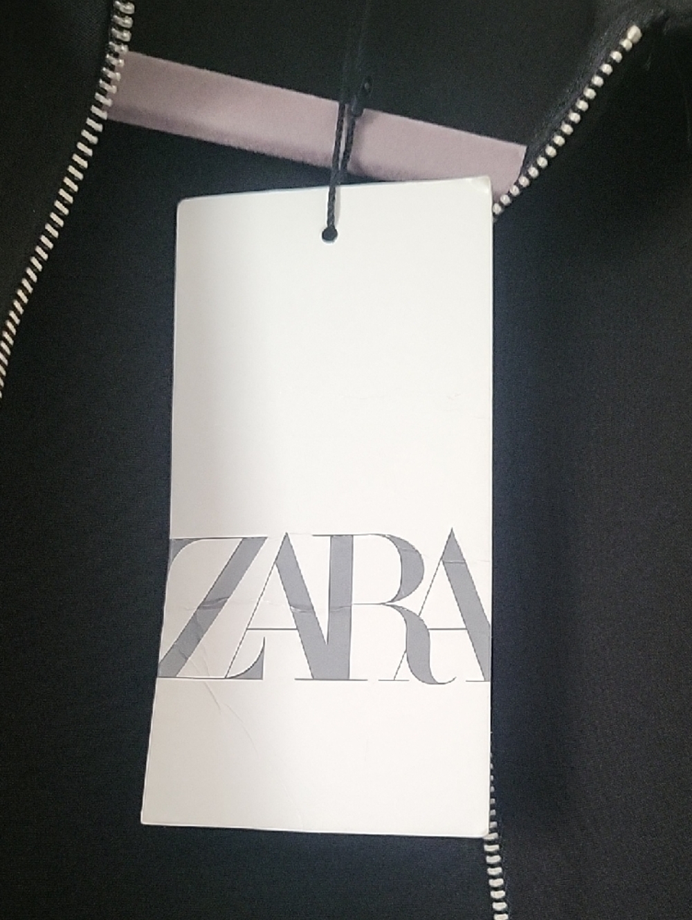 Zara Black Zip Front Mini Dress Collar Cap Sleeve A-Line Womens Size S NWT - Picture 7 of 9
